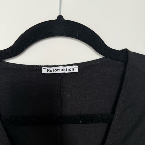 Reformation Avalon Lace Up Bodysuit in Black Size L - Picture 4 of 4